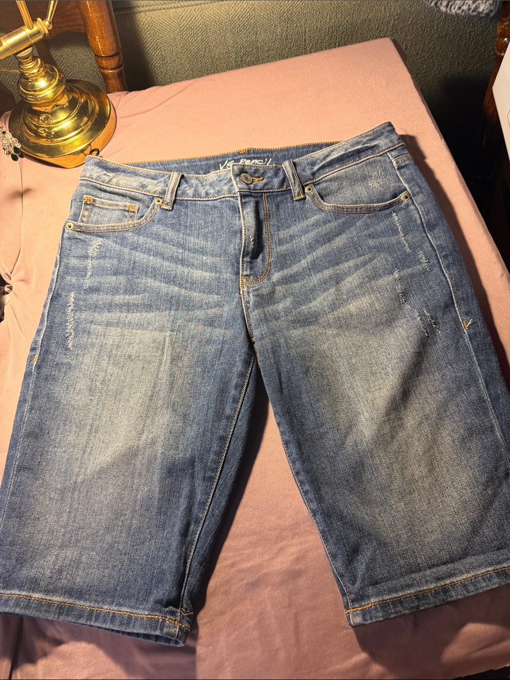 Boyfriend Denim Bermuda Shorts in Light Blue by YC Brand NWOT
